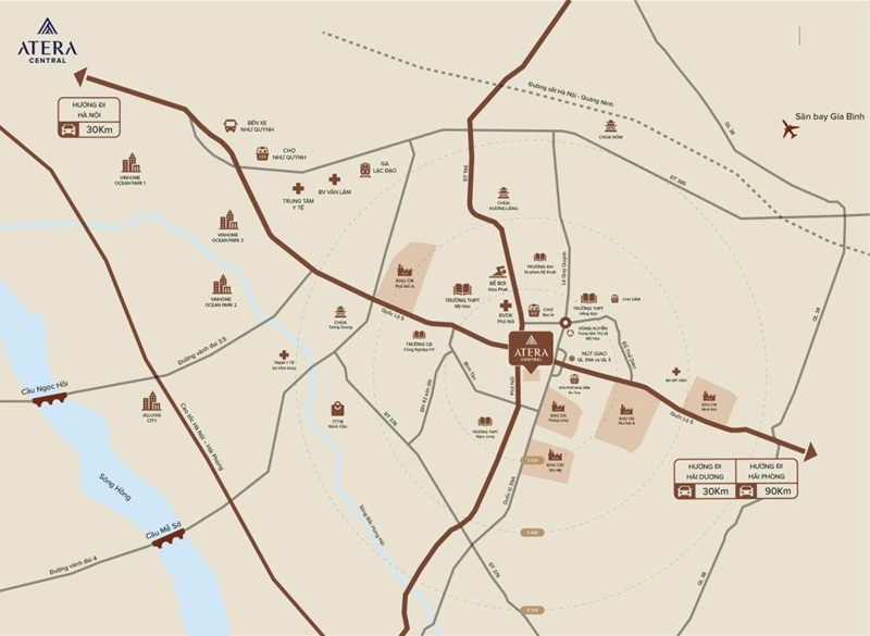 Vị trí Atera Central Hưng Yên