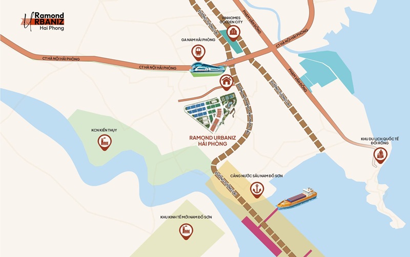 Vị trí Khu đô thị Ramond Urbaniz Hai Phong