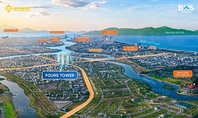 Vị trí căn hộ FourS Tower Tháp 4 mùa Sun Đà Nẵng