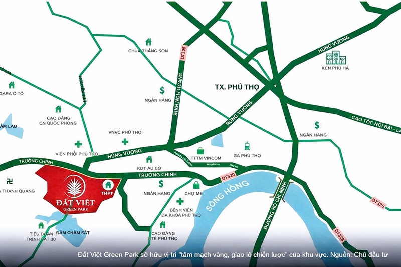 Vị trí dự án Đất Việt Green Park Phú Thọ
