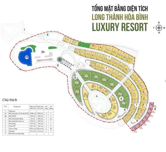 Mặt bằng Long Thành Hòa Bình Luxury Resort