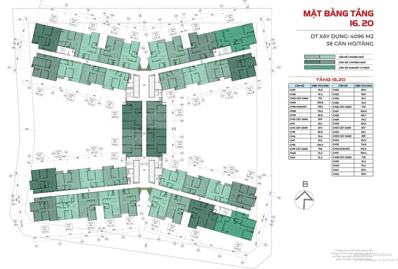 Mặt bằng căn hộ chung cư Sunshine River Park