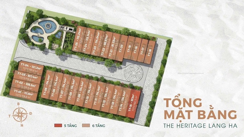 Mặt bằng Liền Kề The Heritage - 29 Láng Hạ
