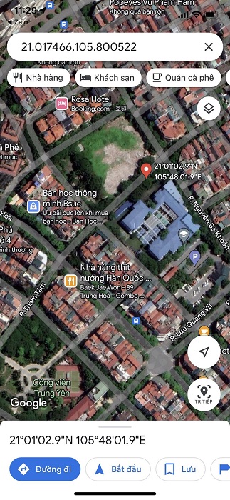 Vị trí Chuyển nhượng lô đất phố Trung Yên Cầu Giấy