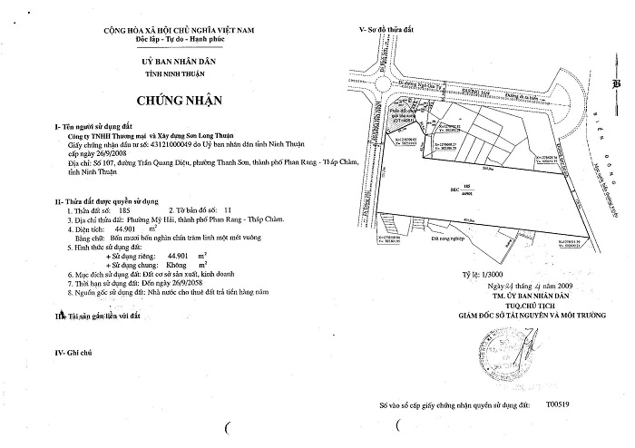 Chứng nhận Chuyển Nhượng DA Long Thuận Hotel & Resort Ninh Thuận