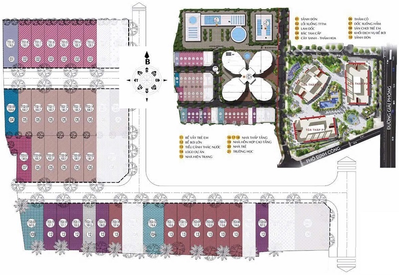 Mặt bằng liền kề Shophouse Imperial Plaza 360 Giải Phóng