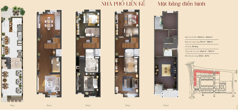 layout liền kề The President Park Đại Mỗ