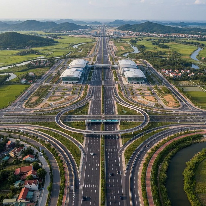 tuyến đường 10 làn, rộng 120 m kết nối Hưng Yên với sân bay Gia Bình