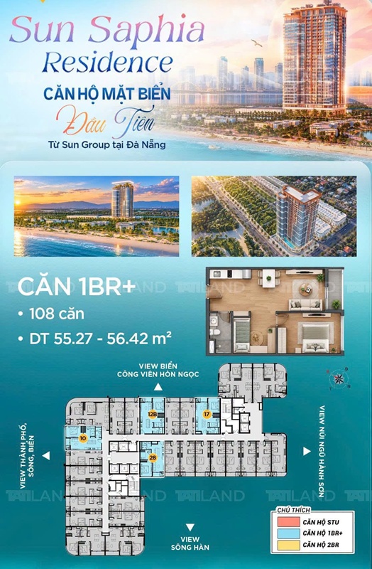 Căn 1 phòng ngủ + Sun Saphia Residence