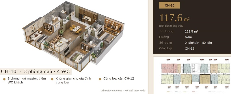 Căn hộ 117.6m2 Tara Maison Nhân Mỹ Mỹ Đình