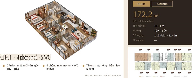 Căn hộ 172.2m2 Tara Maison Nhân Mỹ Mỹ Đình