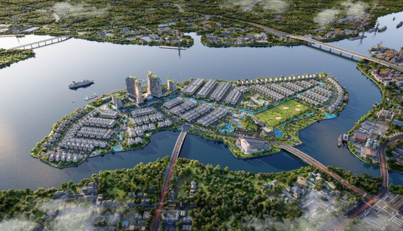 Phối cảnh dự án Đảo Kim Quy (Biên Hòa, Đồng Nai).