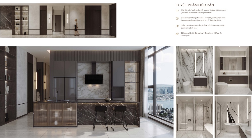 Thiết kế nội thất penthouse Starlake The Prime K8 CT1 Xuân Đỉnh Tây Hồ Tây Hà Nội