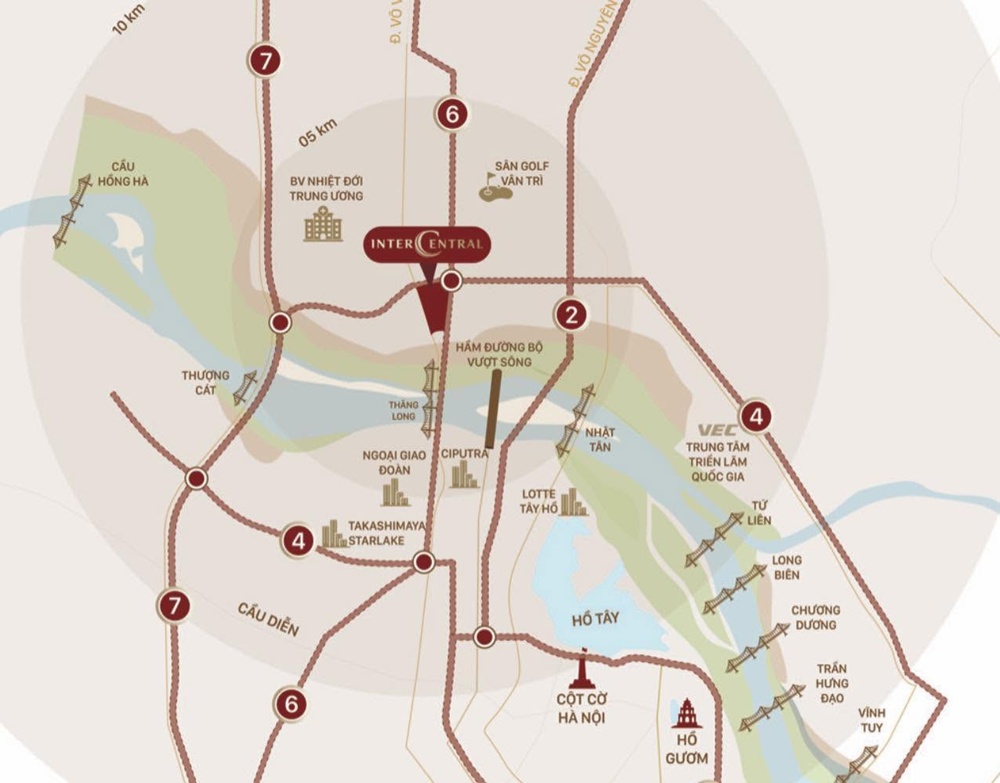 Vị trí The InterCentral Hateco Đông Anh mở bán giá tốt